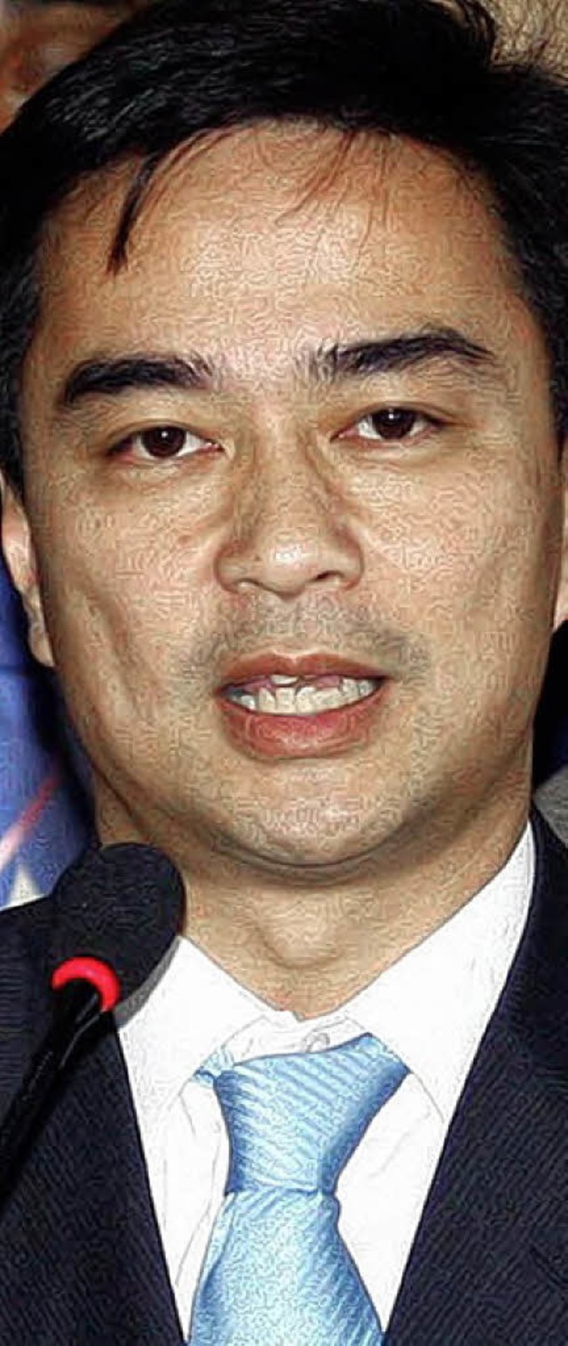 Abhisit Vejjajiva gestern bei einer Pressekonferenz   | Foto: AFP