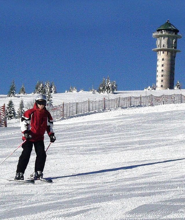 Geht doch schon ganz gut: BZ-Kollege J...k und im Schlepptau von Skilehrer Max   | Foto: privat
