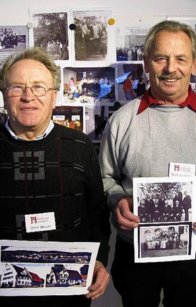 Otmar Walter (links) und Moritz Limber...aunenden Grningern zu prsentieren.    | Foto: Dorer