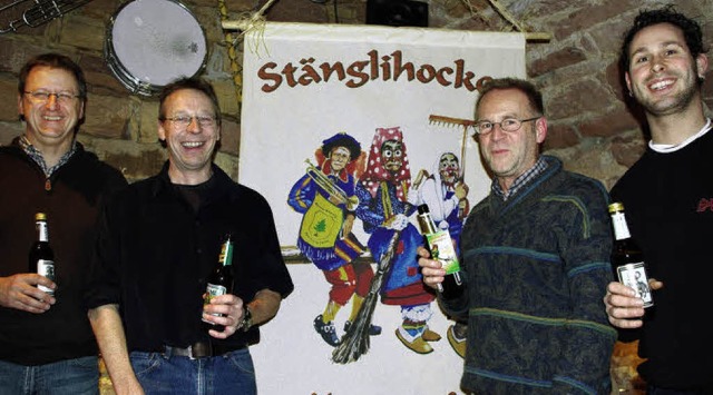 Die Stnglihocker Oberschopfheim feier...r Brodowski und Matthias Holzentaler.   | Foto:  Barbara Rderer