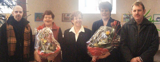 Als Kirchendiener in Wieslet verabschi...rrerin Susanne Rokopf (ohne Blumen).   | Foto: Thea Leisinger