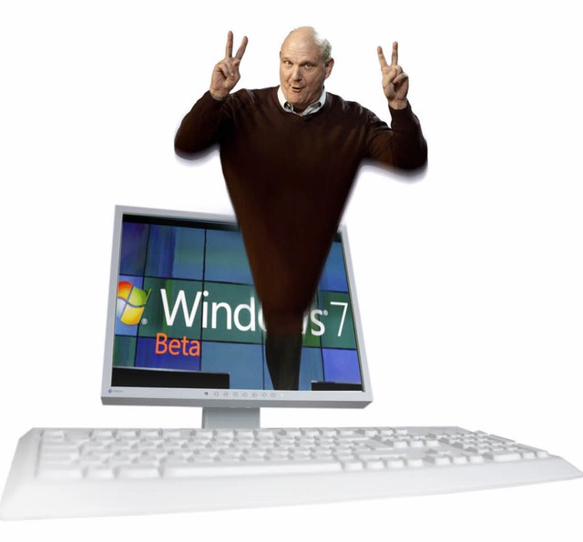 Neuer Geist fr den Computer: Microsof...ebsystem Windows 7 zum Download frei.   | Foto: FOTO(MONTAGE): BUSSHOFF, DPA (JAUSS)