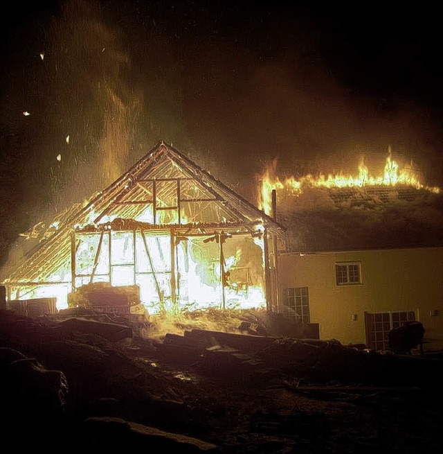 Wie Zunder brannte am Donnerstagmorgen...s im Albbrucker Ortsteil  Kuchelbach.   | Foto: Feuerwehr