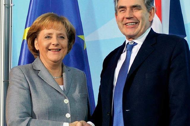 Merkel und Brown demonstrieren Einigkeit