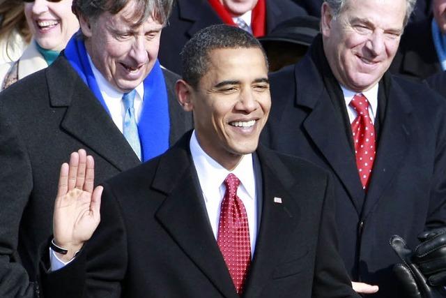 Obama legt auf den Stufen des Kapitols den Amtseid ab