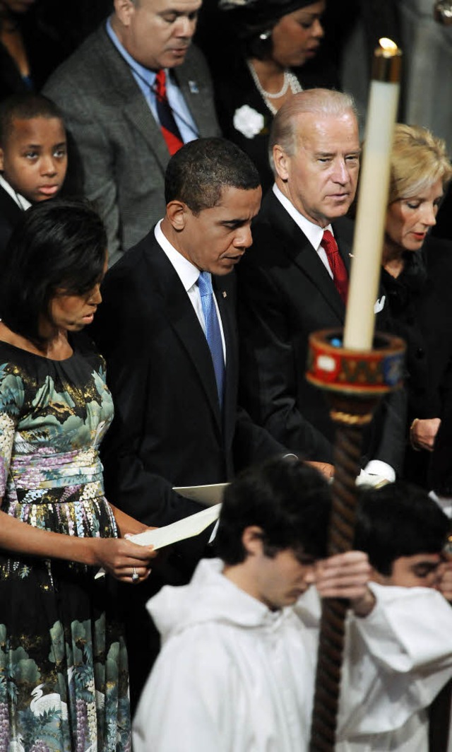 Bei der nationalen Gebetsstunde: Obama mit First Lady Michelle  | Foto: afp