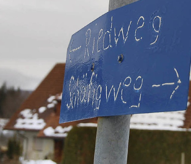 Im Ehrsberger Neubaugebiet gibt es ber...ber im Zuge der Straentaufe  ersetzt.  | Foto: Kathrin Blum