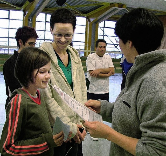 Die Vorsitzende  Heike Roll (rechts) berreicht die Urkunden.   | Foto: Bz