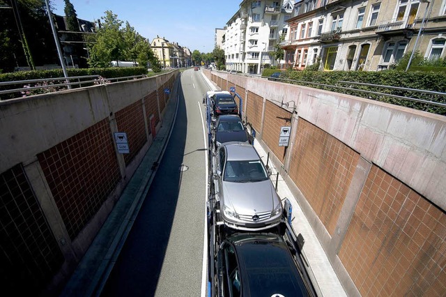 Bis zum Schtzenalleetunnel soll nach ... Gemeinderats knftig Tempo 30 gelten.  | Foto: Ingo Schneider