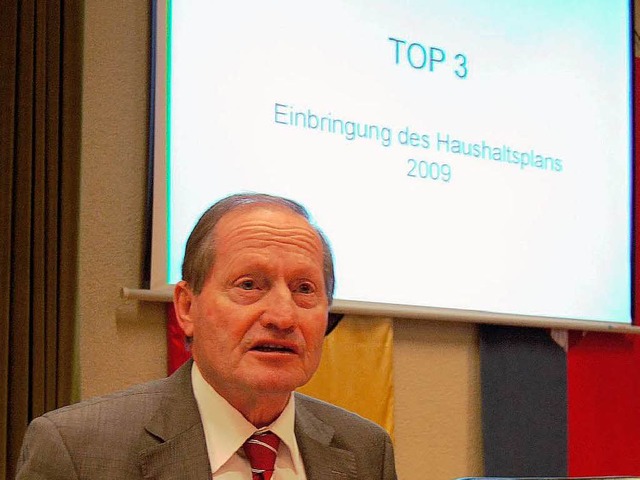 Im Dezember 2008 brachte Hermann Jger...ermeister seinen letzten Haushalt ein.  | Foto: hans-jrgen trul