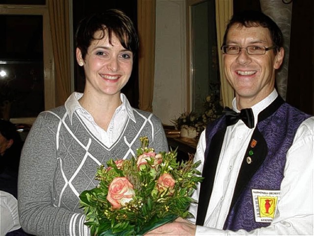 Thomas Bhler gratulierte seiner Stell...terin Pamela Wechlin zur Wiederwahl.    | Foto: Brombacher
