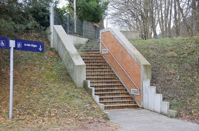 Steiler als die neue Bahnhoftreppe war...fausbau insgesamt nach oben gegangen.   | Foto: Bernd Fackler