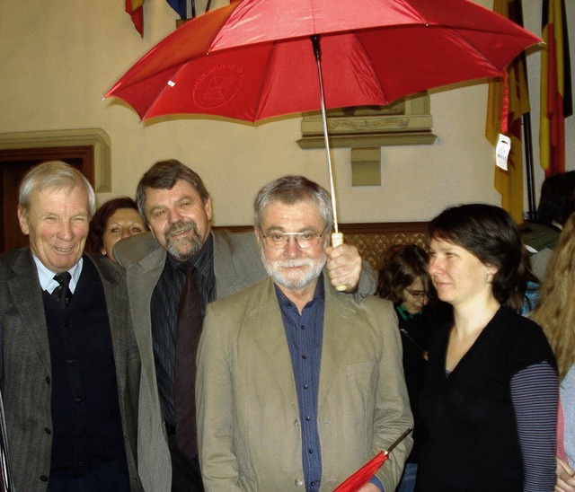 Empfang im Rathaus von Mouscron: ganz ...er, Jrgen Elbers und Carolin Masuch.   | Foto: Hannah Vlkle