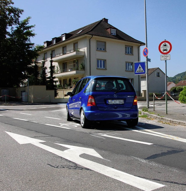 Die Verkehrsfhrung in der Spitalstrae bleibt umstritten.   | Foto: Trenz