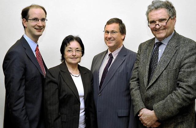 Das FDP-Spitzenquartett (von links): S...ig, Patrick Ever, Nikolaus von Gayling  | Foto: tomas kunz