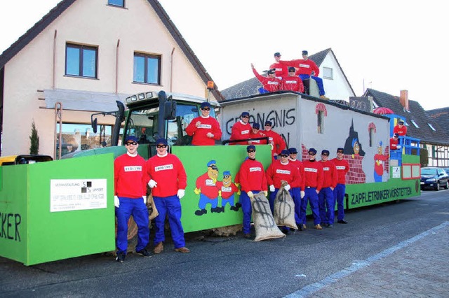 Die &#8222;Panzerknacker&#8220; haben ...nommen fr den nchsten Fasnetsumzug.   | Foto: Grttinger