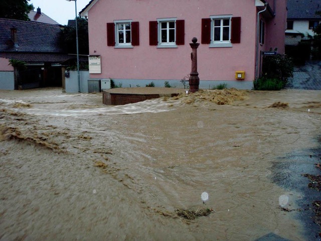 Land unter:  85  von  insgesamt 110  E...hr  bei  dem   groen Hochwasser.       | Foto: Mnch