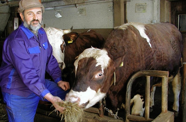 Der Besitzer von Zuchtstier Oledian is...schried, sondern Landwirt Rolf Bchle.  | Foto: Wolfgang Adam