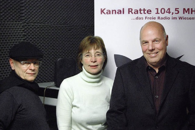 Zufriedene Radiomacher (von links): Kl...von  Radio &#8222;Kanal Ratte&#8220;.   | Foto: Felix Reisberger
