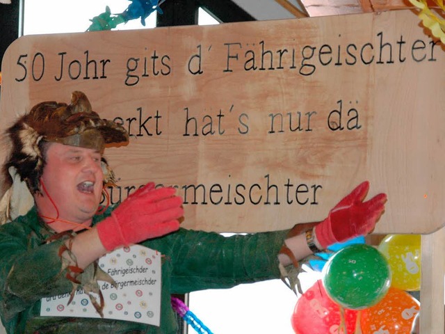 Ein neues Fasnachtsmotto schlug Fhri-...Adrian Schmidle den Murger Narren vor.  | Foto: Fred Thelen