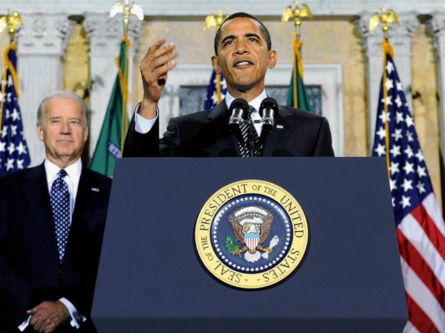 US-Prsident Barack Obama und sein Vize Joe Biden.  | Foto: dpa