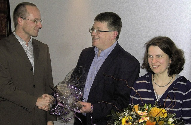 Thomas Schwab, einer der drei Vorsitze...le Bleibach fr sieben Jahre Einsatz.   | Foto: Frderverein