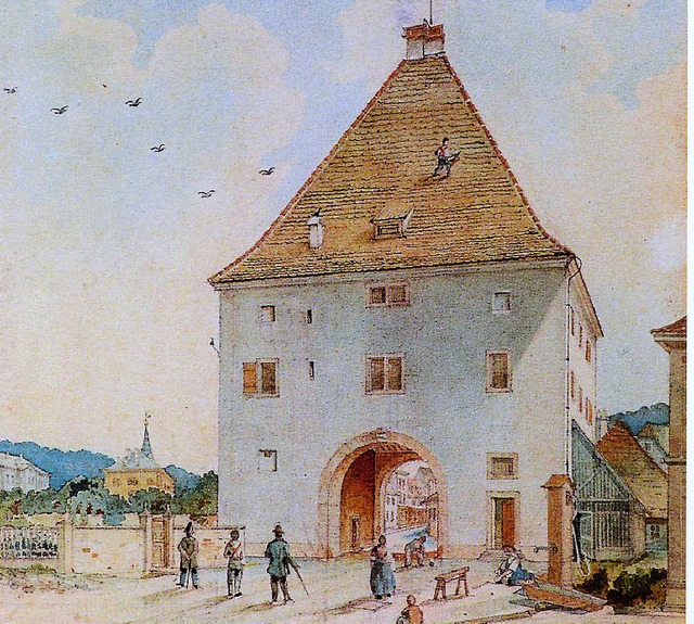 Der alte Lrracher Gefngnisturm, Pastellzeichnung 1867   | Foto: Aus: Lrracher Hefte 3