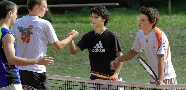 Der TC Lrrach, von rechts Fabian Ille... als er badischer Meister U 18 wurde.   | Foto: Gerigk