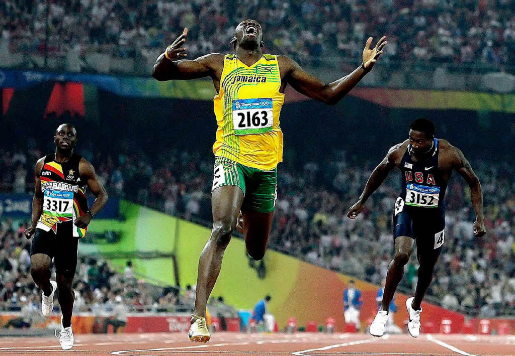 Mark Dadswell, Zweiter Preis, Solobilder Sport: Usain Bolt gewinnt das 200-Meter-Rennen, Olympische Spiele, Peking.