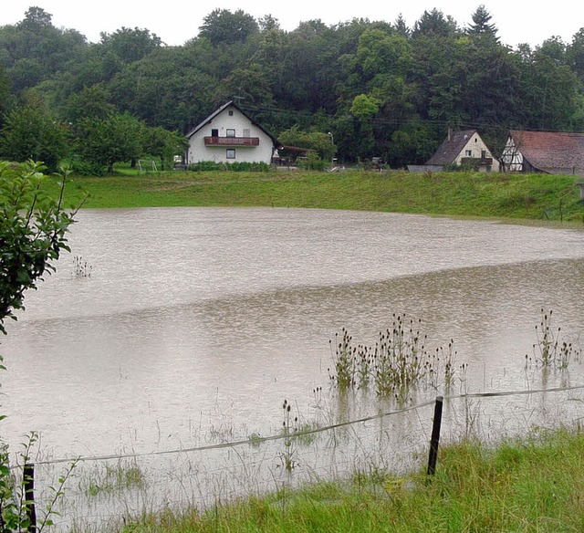 Hochwasser in Schliengen: Rckhaltebecken verhindern Schlimmeres.    | Foto: Gemeinde