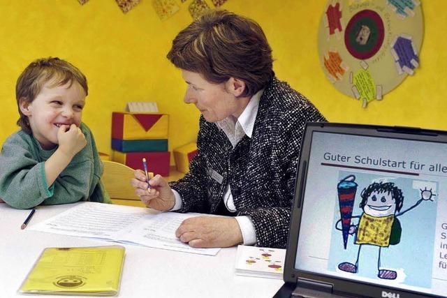 Kindergartenkinder werden auf Grundschulreife getestet
