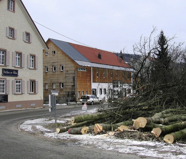 Mit der Rodung der Bume entlang der N...Hofrtte&#8220; in Wollbach begonnen.   | Foto: Markus Maier