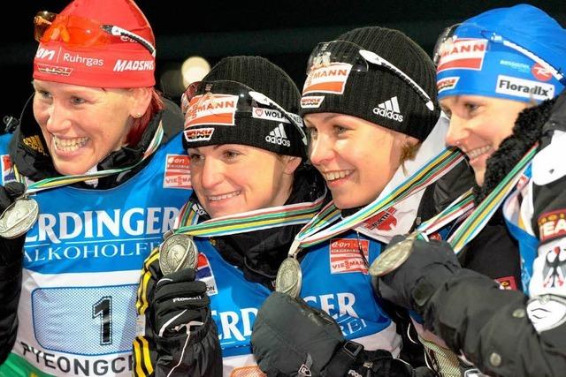 Biathlon: Damen-Staffel verpasst WM-Titel
