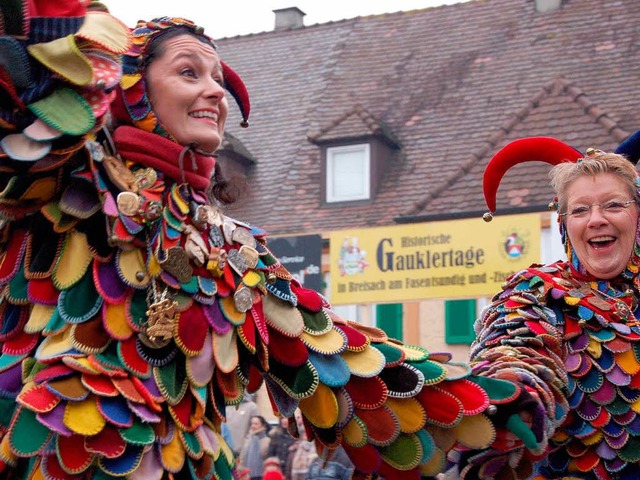 In bester Stimmung waren die Gaukler beim Einmarsch der Znfte  | Foto: Frank Kreutner