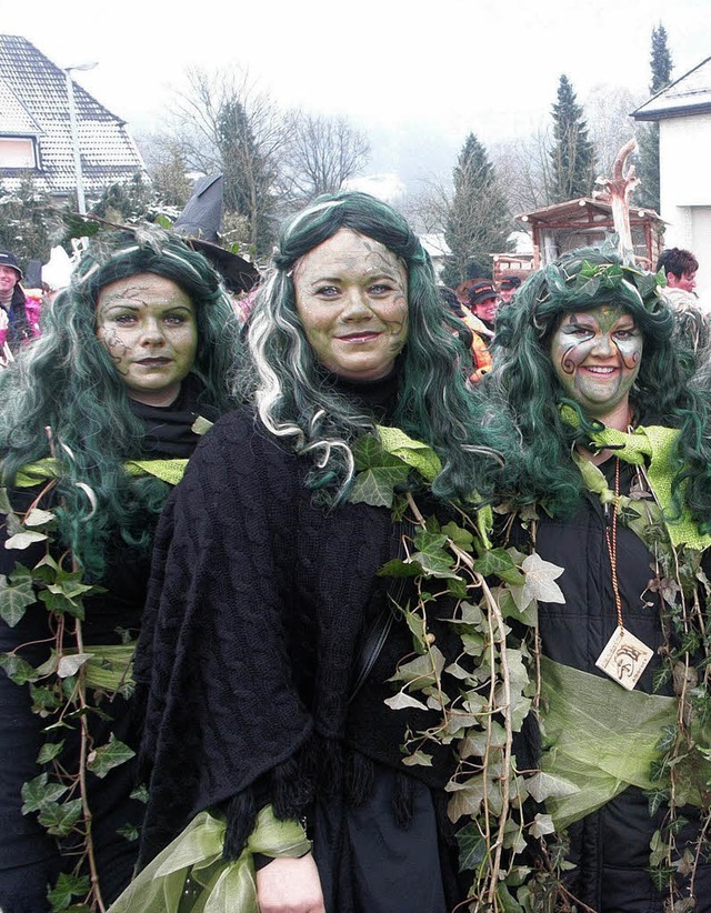So wie diese Elfen waren beim Albbruck...lsreich gekleidete Narren unterwegs.    | Foto: Dehmel