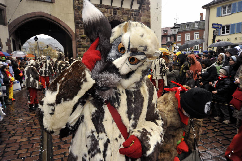 80.000 Zuschauer, 4000 Hstrger, 100 Znfte, 25 Kapellen: Der Rosenmontagsumzug in Freiburg.