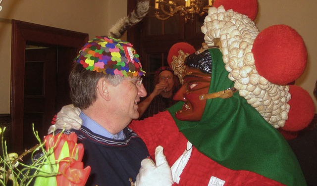 Regierungsprsident Julian Wrttemberg...s kamen fhlte er sich sichtlich wohl.  | Foto: Thomas Steimer