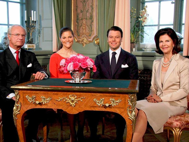 Knig Carl Gustaf, Victoria und Daniel Westling, Knigin Silvia  | Foto: dpa