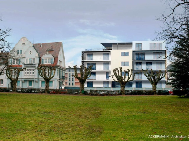 Westlich des Friedrich-Ebert-Platzes w...ellschaft drei neue Stadthuser bauen.  | Foto: Ackermann