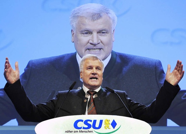 Trotz Grippevirus gut gebrllt: Bayern...sterprsident Horst Seehofer in Passau  | Foto: Ddp