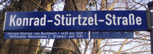 Die Konrad-Strtzel-Strae in Buchheim...ch dem berhmten Hofkanzler benannt.    | Foto: Lilian Kaliner