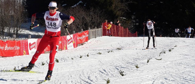 Beim Sprint enteilt: Bjrn Ahlgrimm vo... den Landes-Juniorentitel in Bernau.    | Foto: herzog