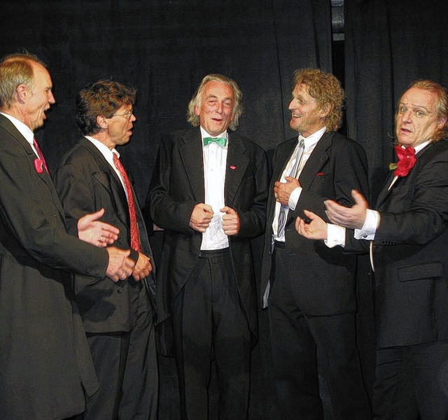 Das Mnnerquintett  &#8222;l des Sde...im &#8222;Neustdter Hof&#8220;  vor.   | Foto: veranstalter