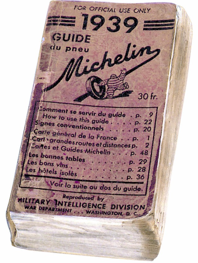 Der Nachdruck zeigt die letzte Vorkrie...des Guide Michelin aus dem Jahr 1939.   | Foto: dpa