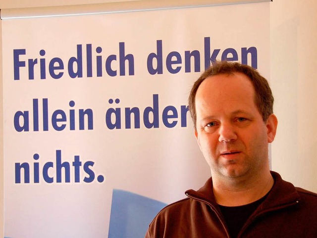 Monty Schdel, politischer Geschftsf...einigte KriegsdienstgegnerInnen&#8220;  | Foto: Helmut Seller