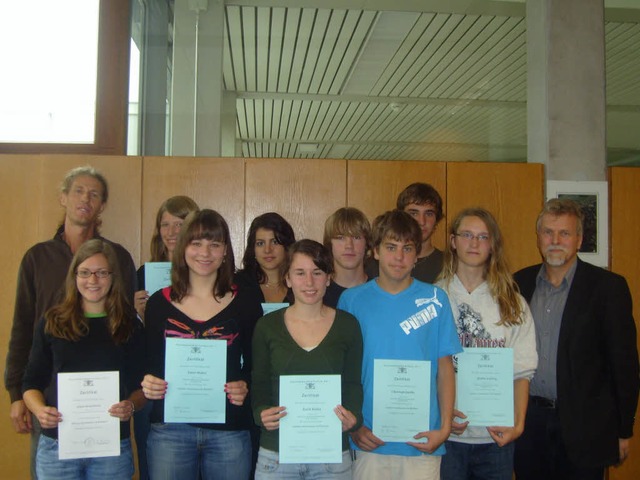 Die frisch gebackenen und ersten Klett...heodor-Heuss-Gymnasium in Schopfheim.   | Foto: Maria Blenich