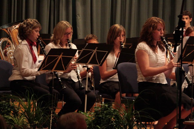 Die Jugendkapelle  im  Fahrnauer Musik...re beim Frhjahrskonzert getan hatte.   | Foto: Hans-Jrgen Hege