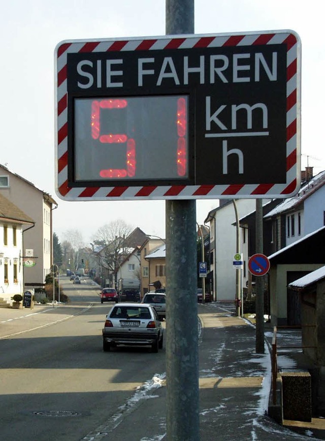 Nicht allzu hufig wird das zulssige ...eschwindigkeitsgert aufgestellt ist.   | Foto: Simon David