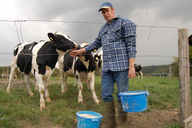 Jrg Vollmer und das Gros der Milchbau...ich dabei aber eher allein  gelassen.   | Foto: Petra Mller