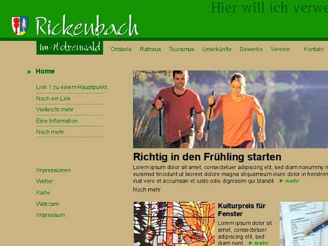 Screenshot von der neuen Gemeindehomepage: attraktiv und anschaulich.  | Foto: privat